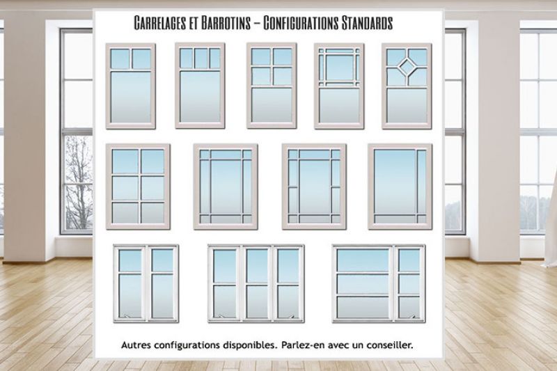 CONFIGURATIONS DE CARRELAGES ET BARROTINS STANDARDS